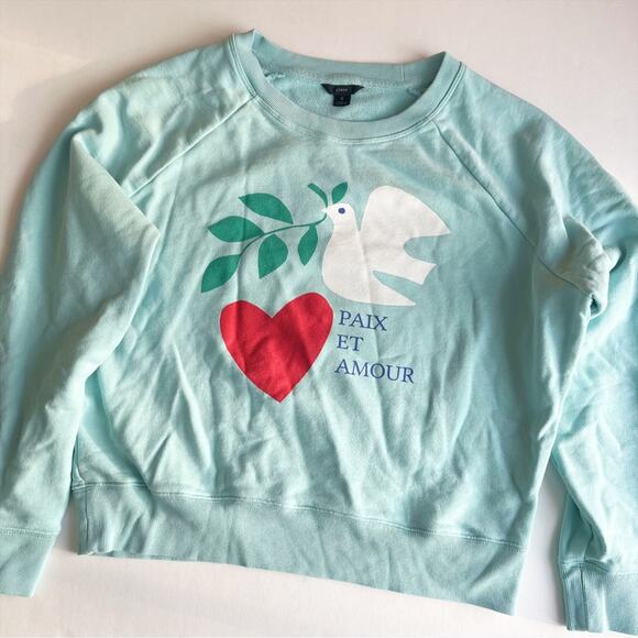 J. Crew Dove Heart Sweatshirt in original cotton terry - Picture 2 of 5
